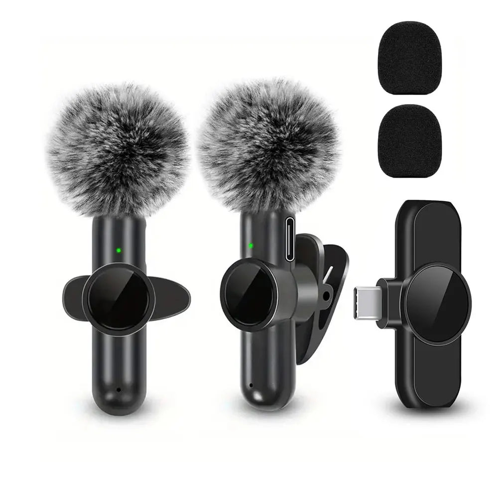 Wireless Lavalier Microphone – Mini Clip-On Mic for Live Streaming & Video Recording